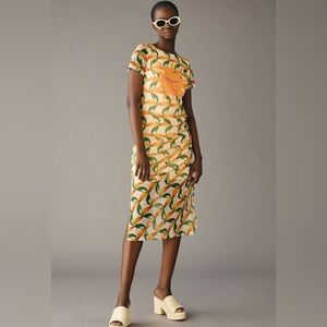 Farm Rio orange green Printed Mesh Dress medium‎
